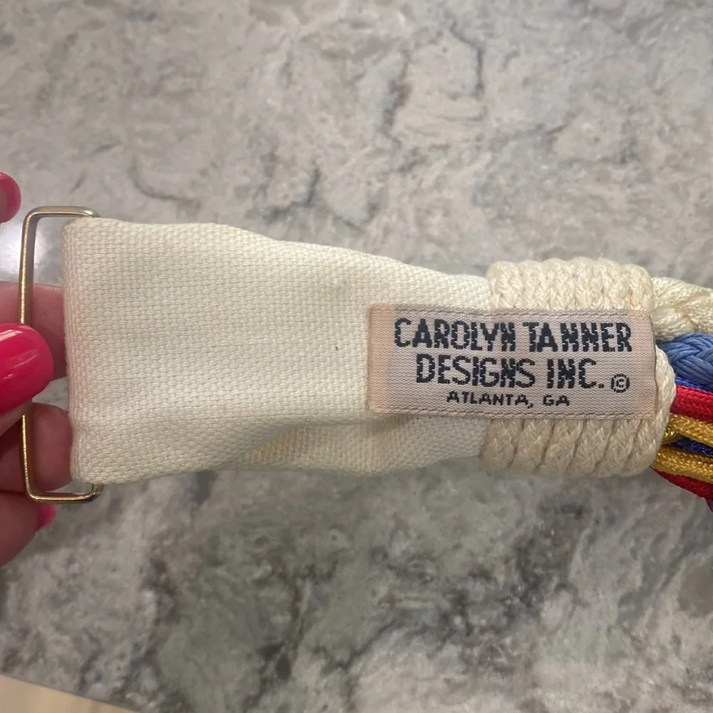 Vintage Carolyn Tanner Designs Inc. Atlanta, GA Anchor Braided Ajustable Belt